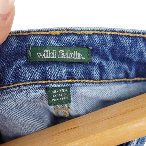 Vintage Wild Fable Two-Tone High-Rise Denim Shorts Sz 18/34R - Picture 5 of 6